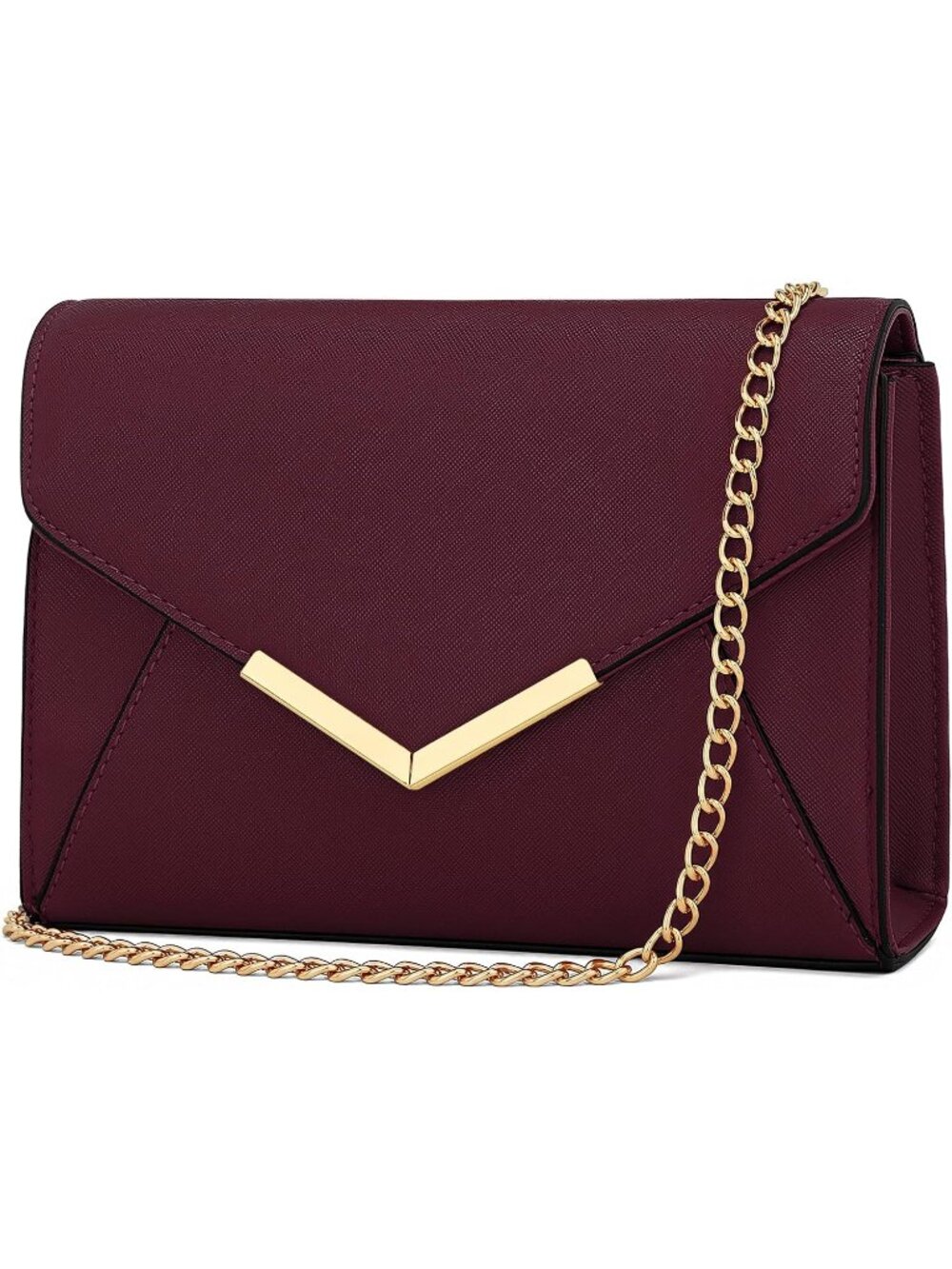 〽️women wine Envelope Detachable Metal Chain Cross body Shoulder Bag